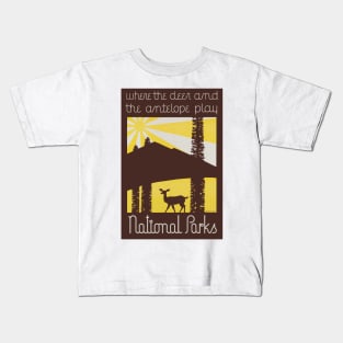 Vintage Travel Poster USA National Parks Kids T-Shirt